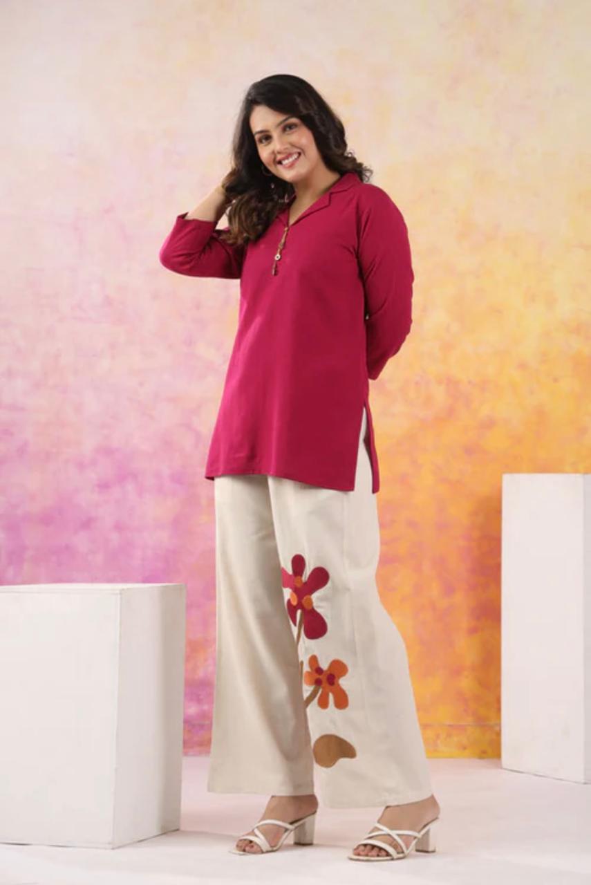 Maroon Pure Cotton Ethnic Co Ord Sets for Women, Organic Eco-Friendly Co-Ord Set for Women Style, Stylish Fabric COD-SET