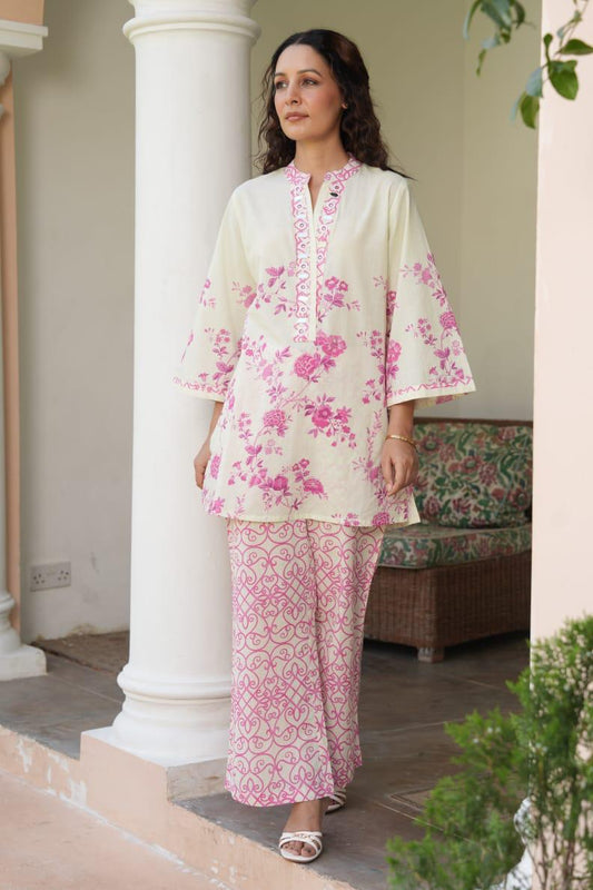 Pure Cotton Ethnic Co Ord Sets for Women in Floral Print, Organic Eco-Friendly Co-Ord Set for Women Style, Stylish Fabric COD-SET