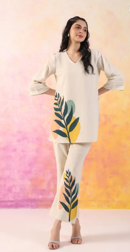 2 Pcs - Pure Cotton Flex Ethnic Co Ord Sets for Women, Organic Eco-Friendly Co-Ord Set for Women Style, Stylish Fabric COD-SET