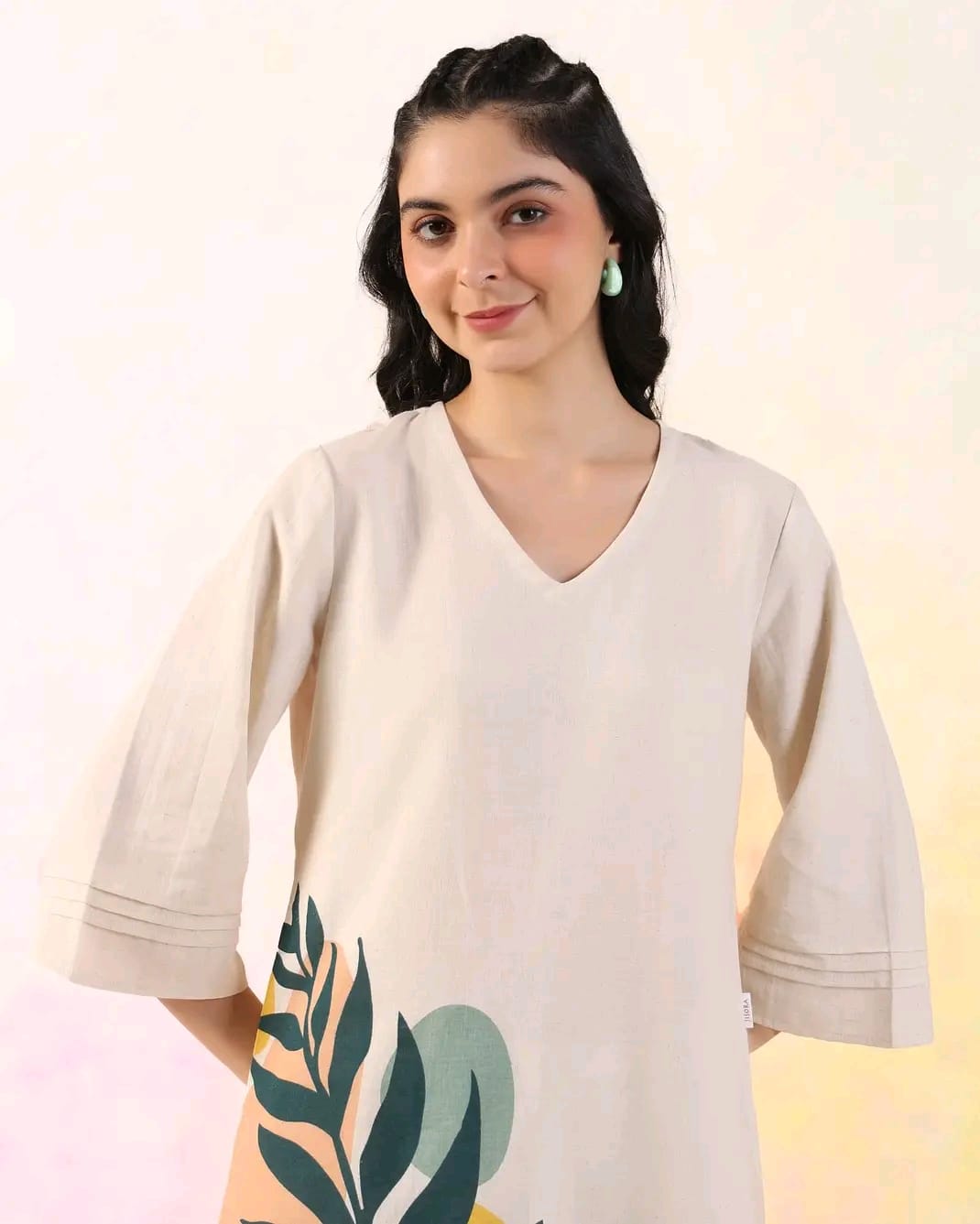 2 Pcs - Pure Cotton Flex Ethnic Co Ord Sets for Women, Organic Eco-Friendly Co-Ord Set for Women Style, Stylish Fabric COD-SET