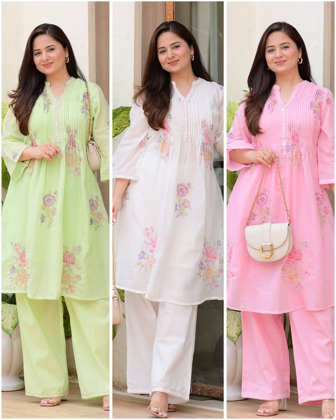 Mul Cotton A-Line Kurta Set with Palazzo – Elegant 2 Piece Set for Women, Available in 5 Beautiful Colors