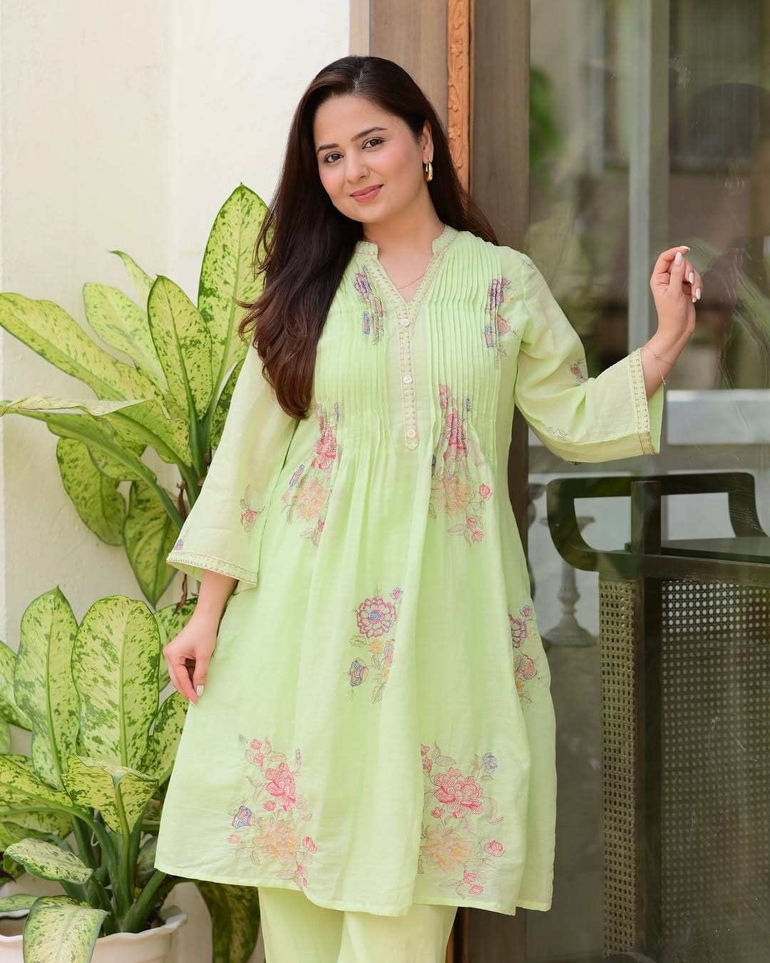 Mul Cotton A-Line Kurta Set with Palazzo – Elegant 2 Piece Set for Women, Available in 5 Beautiful Colors