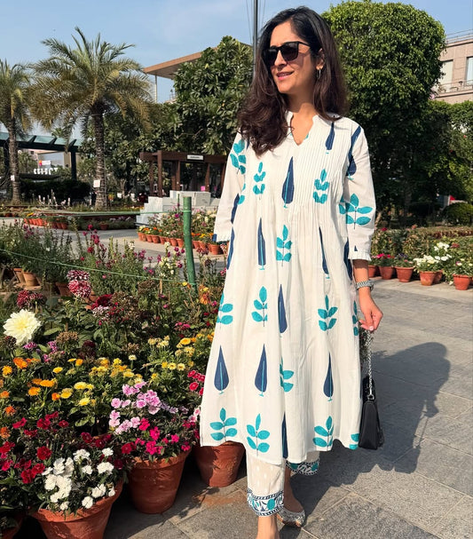Women’s Cotton Kurta Pant Set for Summer in Pintex Design, Perfect collection for Office and Regular Wear, Ethnic Wear for Women, Indian Kurta Sets, Beautiful Stylish Sleeves